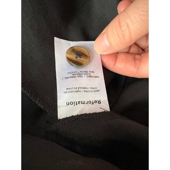 Reformation Women's Mason High Waist Wide Leg Black Pants Size 10 Sustainable - Picture 5 of 8